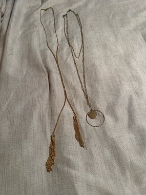 Park Lane Gold-Tone Layered Disc and Tassel Necklace Duo